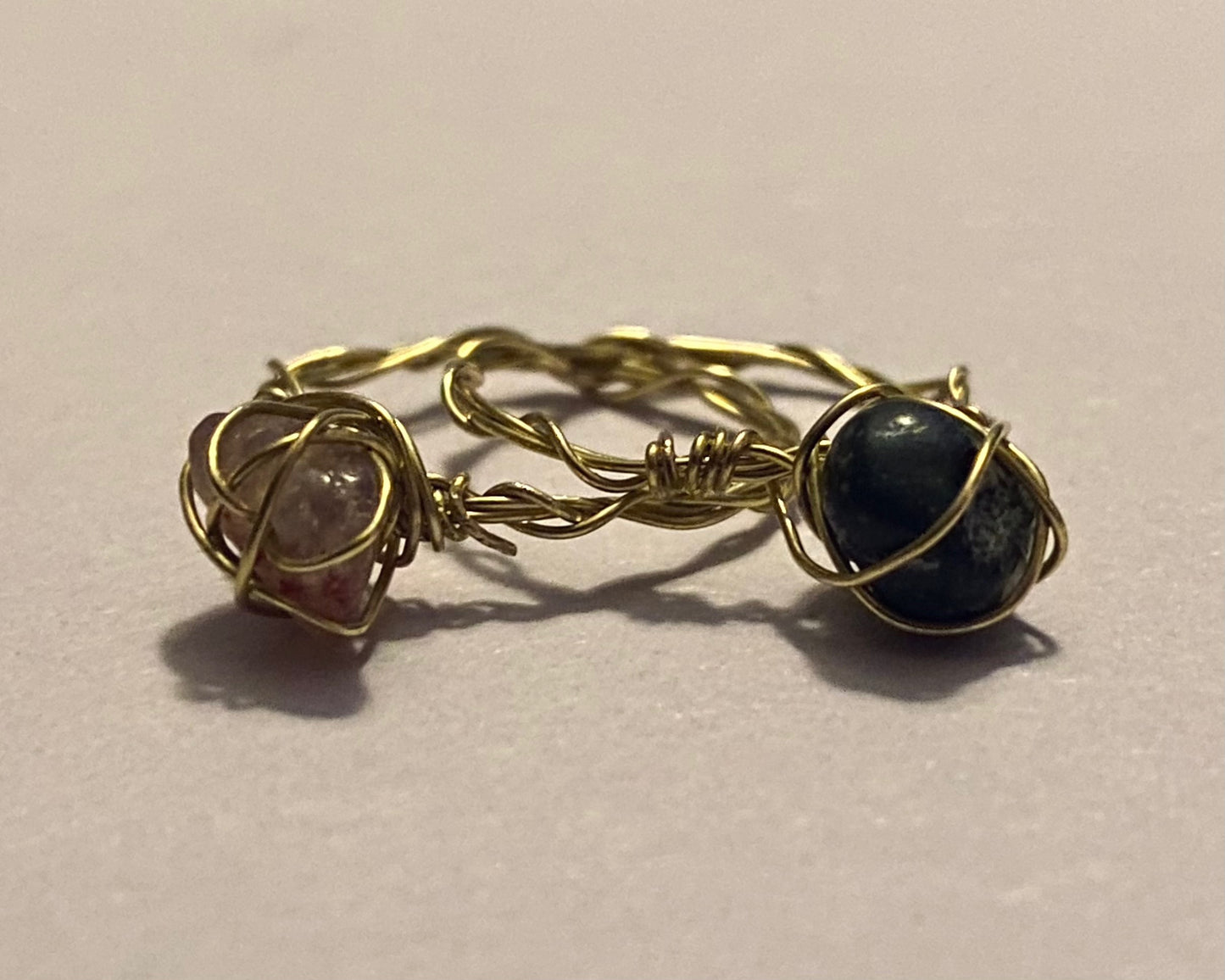 gold wire and stone ring
